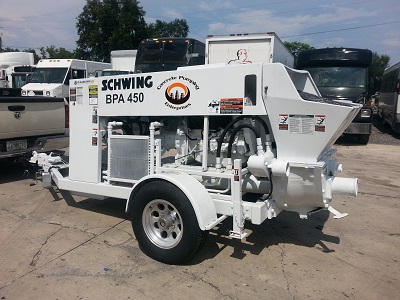 Schwing bpa 450 trailer pump for concrete placement